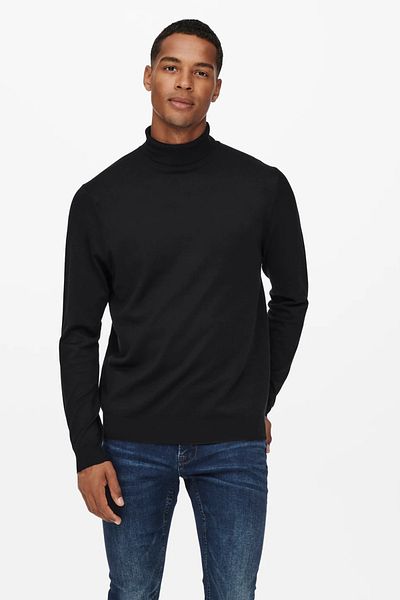 Only & Sons Onswyler Life Reg Roll Neck Knit Noos Men's Sweater - OS22020879 Black