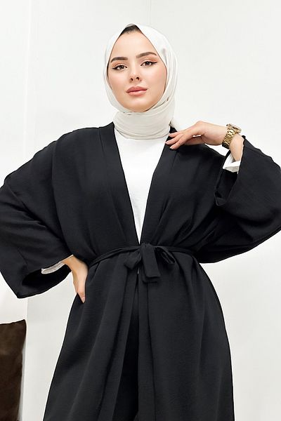 CNG MODA Long Aerbin Belted Large Size Kimono