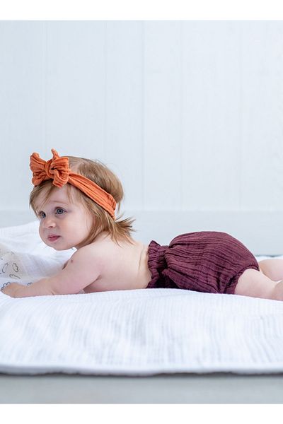 Barine Burgundy Muslin Cotton Baby Shorts