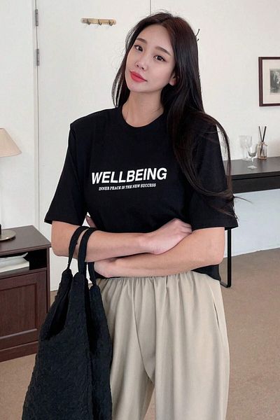 MODAGEN Unisex Black Wellbeing Printed Oversize T-shirt