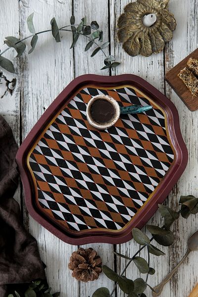 EVLE Ee166-t8 Circus Patterned Special Shape Tray 28x33 Cm