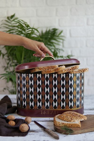 EVLE Metal Oval Bread Bowl, Bread Basket, Bread Box, Circus Er002-9j