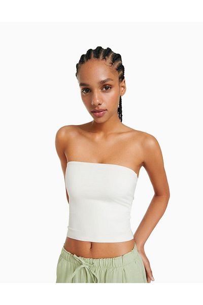 Laluvia Strapless Crop Blouse
