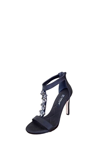 Venüs 22240594 taşlı ince topuklu taşlı abiye ayakkabı siyah