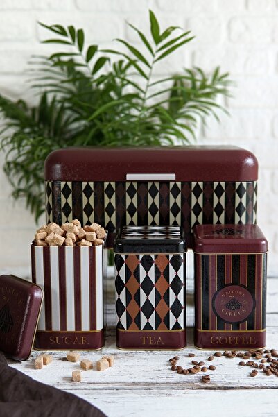 EVLE Erb08t8 Hinged Bread Box Set of 4, Circus