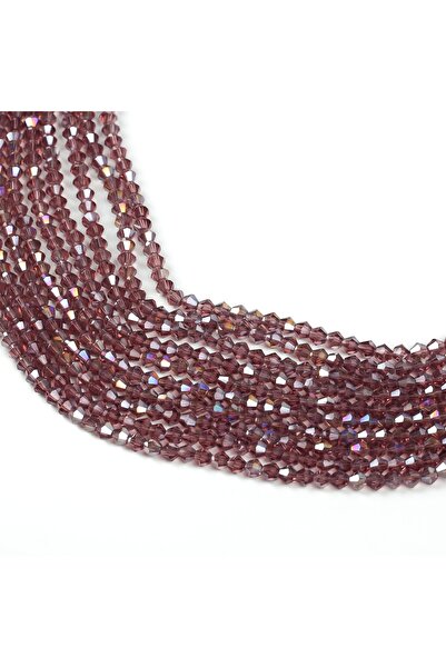 yfhobi 1 DİZİ (40 cm- 90-95 Adet)- 4 mm PİRAMİT KRİSTAL CAM BONCUK, ŞEFFAF JA...