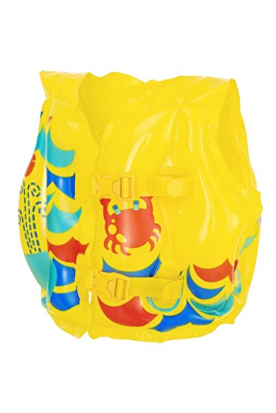 Telvesse 3-6 Yaş Çocuk Yüzme Yeleği Swimvest Şişme Yüzücü Havuz Yelek Can Yeleği Sarı 41x30 cm