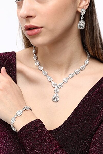 Fsg Takı 3 Parçalı Taşlı Set Takım