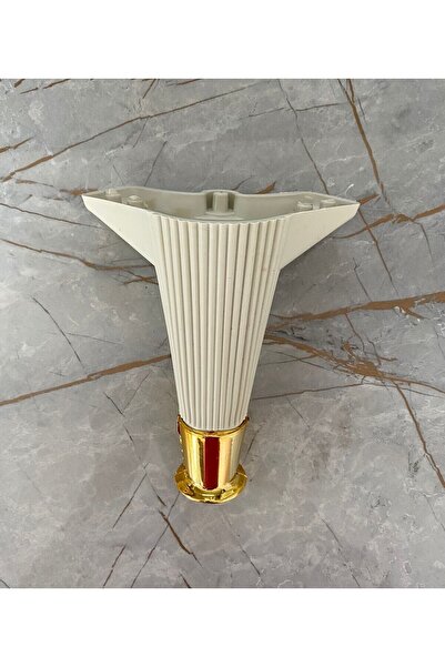 OnurEvimde Çizgili Aytaşı Gold Renk Plastik Ayak 15 cm Baza Koltuk Sehpa Dola...