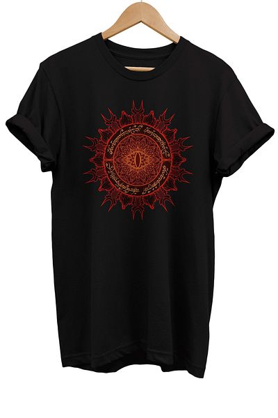 remonz Σειρά Lord of the Rings Εθνόσημο Sauron με στάμπα 100% βαμβακερό μπλουζάκι μεγάλου μεγέθους