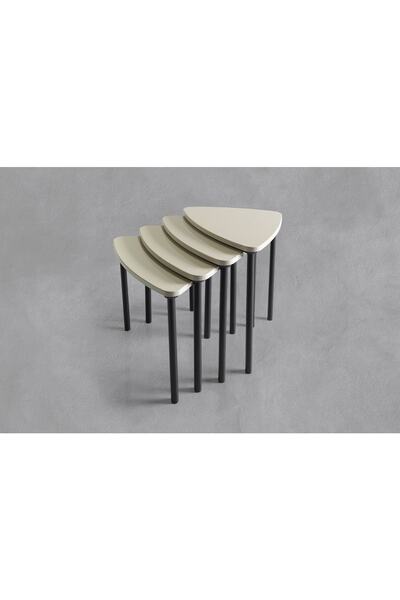 Veys Sehpa VISTRO 4 LÜ AHŞAP AYAK ZİGON SEHPA