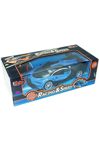 hediyecik 1:14 Bugatti Chiron Uzaktan Kumandalı Işıklı Araba Mavi (Kumandadan Kapıları Açılıp-Kapanır)