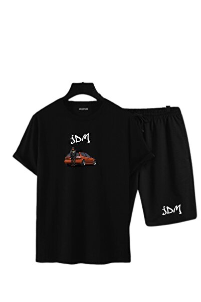 JDM Унісекс комплект шортів та футболки з принтом