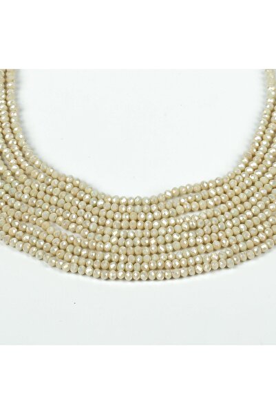 yfhobi 1 DİZİ (40 cm - 130 Adet)- 4 mm YASSI KRİSTAL CAM BONCUK, MAT JANJANLI...