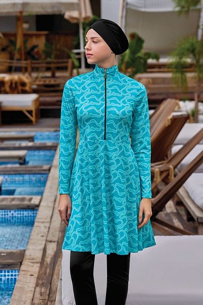Remsa Mayo Lycra Full Covered Hijab Μαγιό Take 9010 Μαύρο μαγιό Remsa
