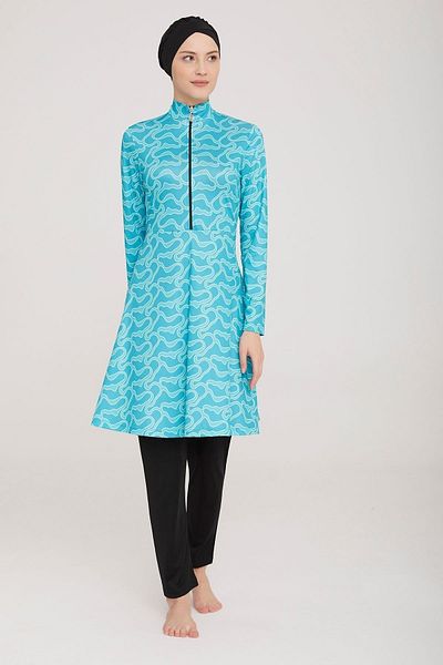 Remsa Mayo Lycra Full Covered Hijab Μαγιό Take 9010 Μαύρο μαγιό Remsa