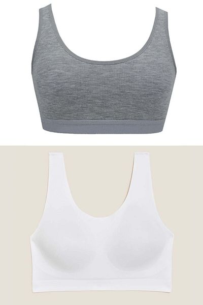 Ladytime Thick Strap Washable Pad Bra Set of 2