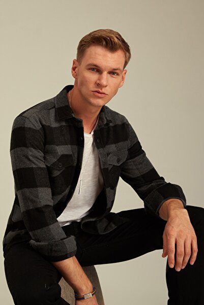 Tarz Cool Антрацитова сорочка з еко-тканини - odg001r02