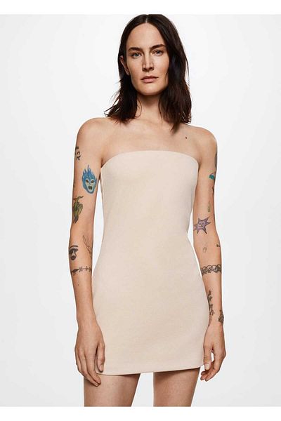 MANGO Woman STRAPLEZ DRESS