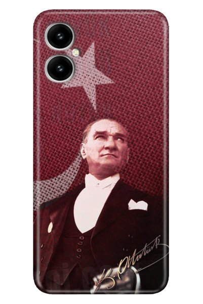omix X5 Case Silicone Patterned Illustrated Uv Cover M.K Ataturk