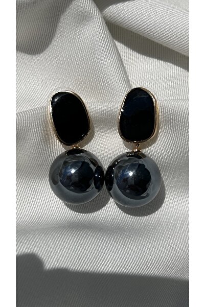 Vi store İthal Siyah İnci küpe