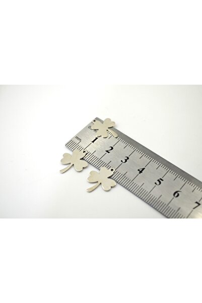 Flower 10 Adet - 14x17 Mm Kolye Ucu Yonca, Metal Yonca, Küpe Ucu Yonca, Halha...