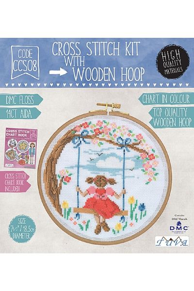 LİLYHOBBYLAND Cross Stitch Wooden Pulley Kit 18.5 cm