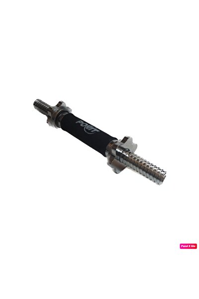 Povit 35 Cm İçi Dolu Kısa Krom Bar Tahribat Önleyici Sünger Tutamaçlı 1660 Gram Düz Bar (Tek)