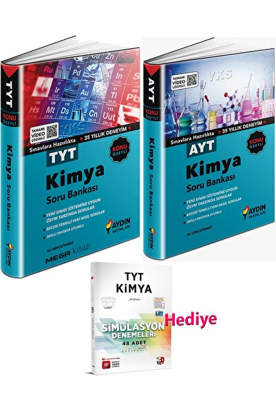 Aydın Yayınları AYDIN TYT+AYT KİMYA KONU ÖZETLİ SORU BANKASI SETİ 2024 3D Tyt...