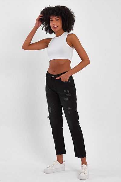 ALEXANDERGARDI ALEXANDERGARDY SPECIAL COLLECTION RUBBLE DETAILED DENIM PANTS (AG-1051G)