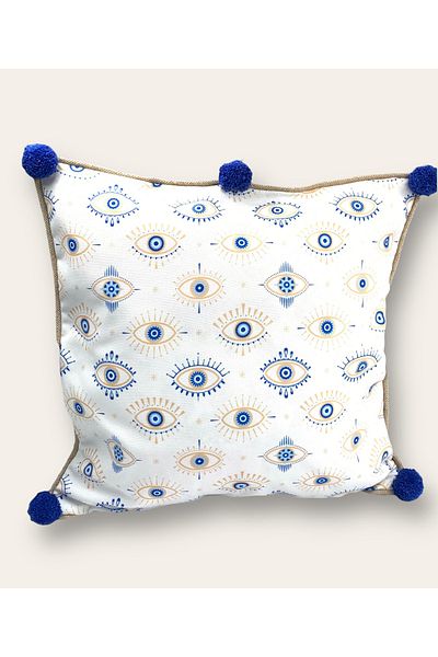 ZELİCE TASARIM NAZAR MODEL SAX BLUE CUSHION