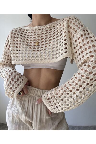 ZF BUTİK Santa Beige Crop