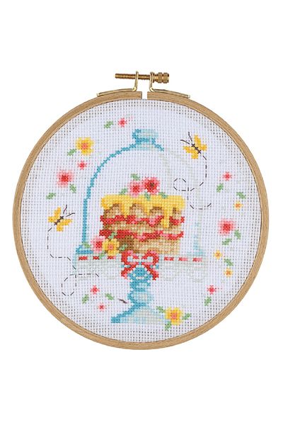 LİLYHOBBYLAND Cross Stitch Wooden Pulley Kit 15.5 cm