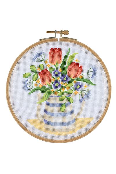LİLYHOBBYLAND Cross Stitch Wooden Pulley Kit 15.5 cm