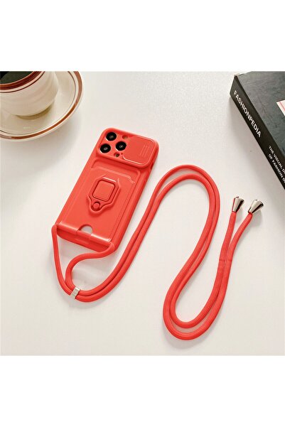 AKSEFİZZ Xiaomi Redmi 9c Uyumlu Kılıf İpli Tasarım Kart Bölmeli Kamera Lens K...