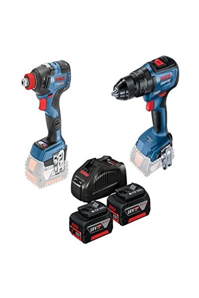 Bosch Prof. GSB18V-50 Darbeli Vidalama+GDX18V-200C Somun Sıkma+2x 5Ah Akü+1x ...