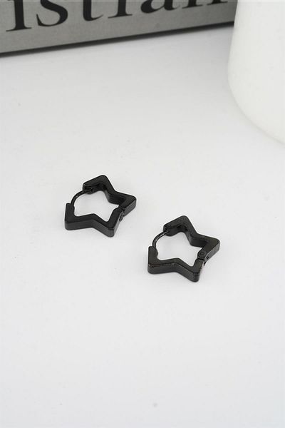 By Zeyna Aksesuar Women's 316 L Stainless Steel 1.5 cm Star Model Earrings