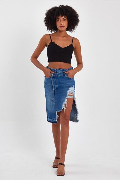 ALEXANDERGARDI ALEXANDERGARDY SPECIAL COLLECTION DETAILED DENIM SKIRT (46-200)
