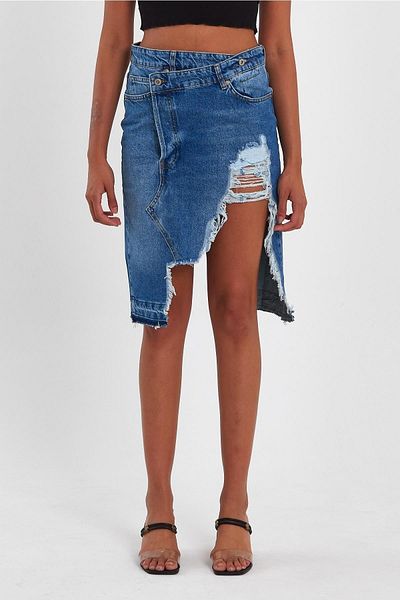 ALEXANDERGARDI ALEXANDERGARDY SPECIAL COLLECTION DETAILED DENIM SKIRT (46-200)