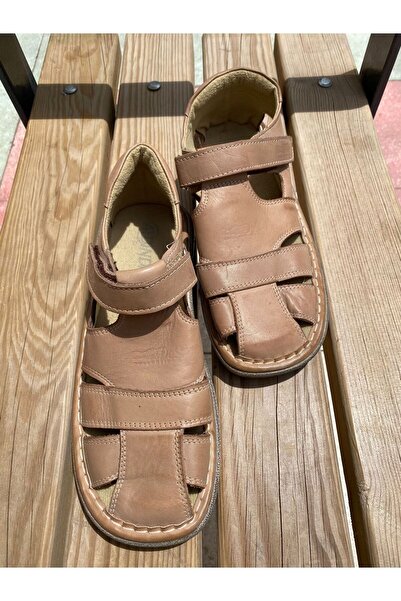 Podyum Aydındaş Günlük Cırtlı Comfort Hakiki Deri Gladyatör Sandalet