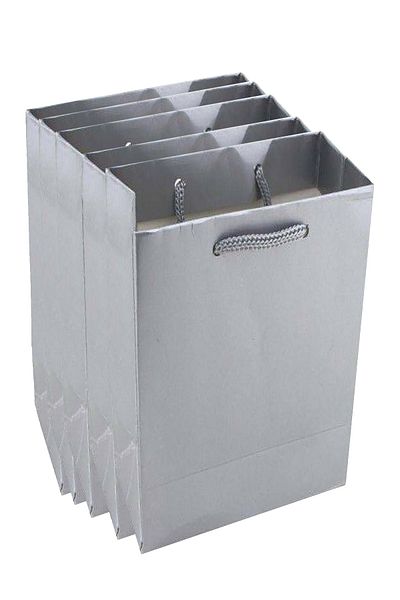 Parti dolabı 25 Pieces Silver Silver Cardboard Bag Twist Handle Bag 17x12 cm
