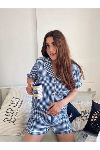 Serbella PötiKareli %100 Dokuma Pamuklu Şortlu Takım