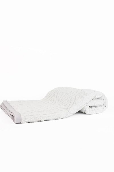 Taka Fabrics Πετσέτα μπάνιου με μικτό σχέδιο Wave 100% βαμβάκι μέγεθος 70x140 cm, Α.ΓΚΡΙ-ΛΕΥΚΟ