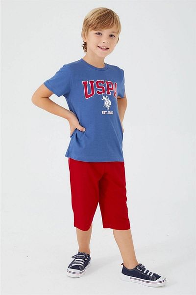 U.S. Polo Assn. Baza. Costum Bermudă Polo Assn 1336 din mătase naturală viu