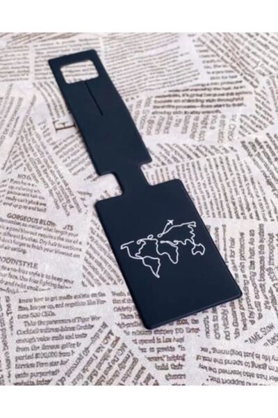 Bikutumutluluk ÖZGÜR HİSSET SİYAH UÇAK ÇİZİMLİ BAVUL ETİKETİ