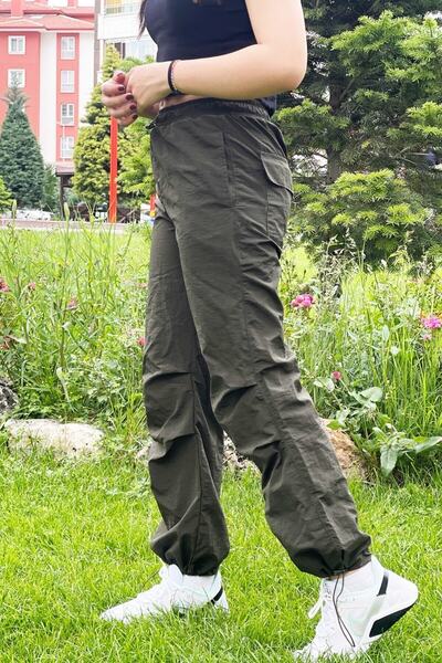 TheJOJODesign Παιδικό Unisex Ελαστικό Παντελόνι Χακί Jogger Parachute