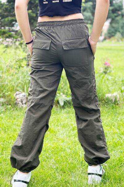 TheJOJODesign Παιδικό Unisex Ελαστικό Παντελόνι Χακί Jogger Parachute