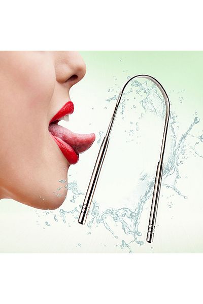 SAVORYHOME Silver Tongue Cleaner - Oral Care Brush, Tongue Plaque Removal