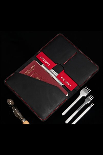 Lost Slope محفظة جواز السفر الجلدية - جلد حقيقي وصناعة يدوية