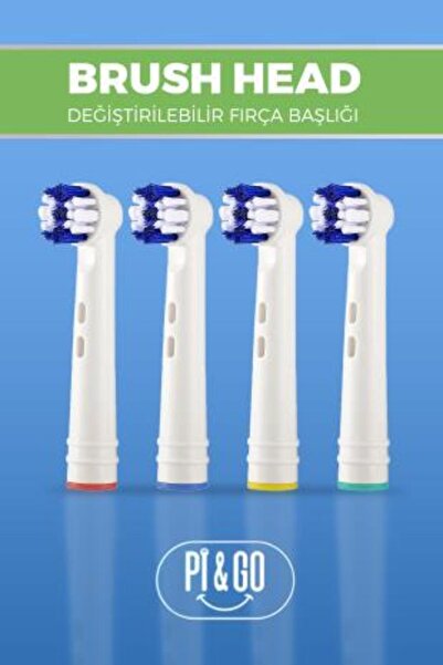 PI&GO Oral-b Şarjlı Diş Fırçası Uyumlu Yedek Başlık 4'lü
